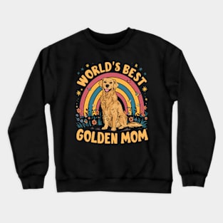 World's Best Golden Mom Rainbow and Butterflies Graphic Crewneck Sweatshirt